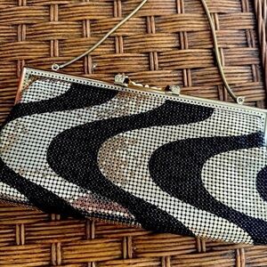 Fay Swafford Formal
Purse with Chain
Strap - 1980s Evening
Metallic Black Swirl